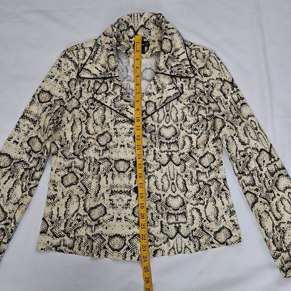 Clara S. Allover Snake Print Button-Up Allover Sequin Jacket Women's Size Large - Picture 13 of 13